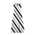 thumbnail image 4 of SMihono Robe Maxi Bohème d'Été pour Femmes Grande Taille Mode pour Femmes à Bretelles Taille Mi-Haute Col en V Sans Manches à Rayures Imprimées Ajustée Robe Longue de Plage Robe Évasée de Plage, 4 of 5