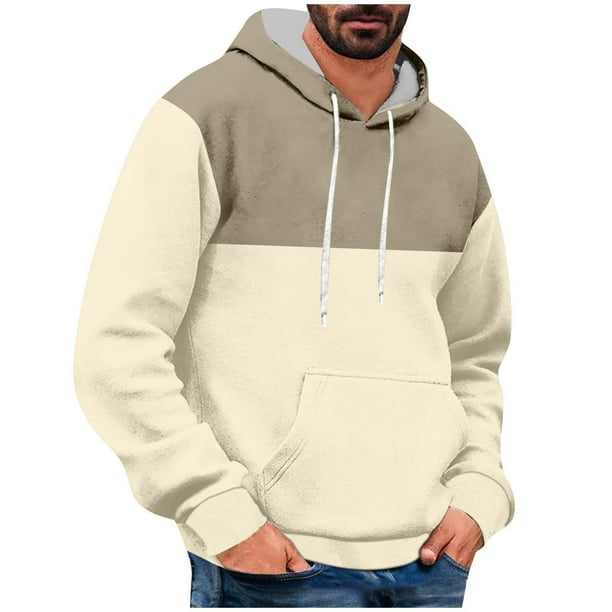 WILLBEST Sudaderas De Hombre Men'S Versatile Simp Le Colorblocking Casual Sport Drawstring Hooded Sweatshirt Chica