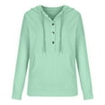 thumbnail image 5 of Turilly Women's Casual Hoodies Fall Solid Long Sleeve Sweatshirt Button Down Drawstring Pullover Top Blouse with Pocket, 5 of 8