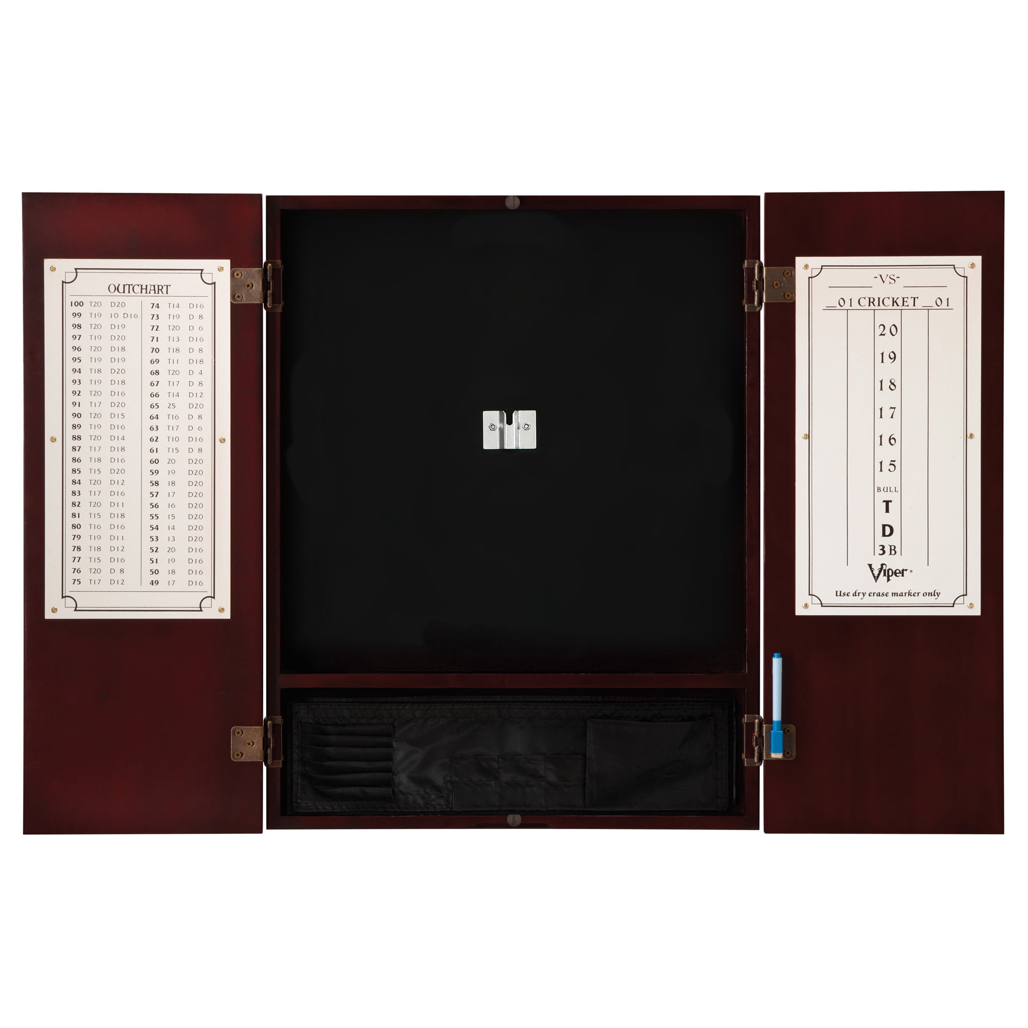 Viper Metropolitan Sisal Fiber Bristle Dartboard and Cabinet Bundle: Standard Set (Shot King Dartboard), Mahogany Finish