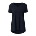 thumbnail image 4 of ZyeKqe Tunic or Tops to Wear with Leggings for Women Short Sleeve Shirts Round Neck Dressy Casual Blouses Loose Fitting, 4 of 5