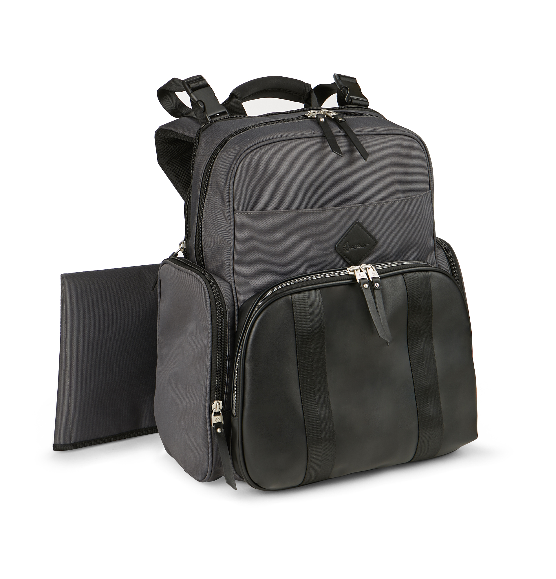 Ergobaby Adjustable Shoulder Strap Inside Pockets Backpack Diaper Bags, Black - image 3 of 10