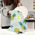 thumbnail image 6 of Kitchen Towels Pineapple & Flowers Pattern Cleaning Towel Absorbent Hand Towels Tea Towels for Home Restaurant Dish Clean 28" x 18", 4PCS, 6 of 7