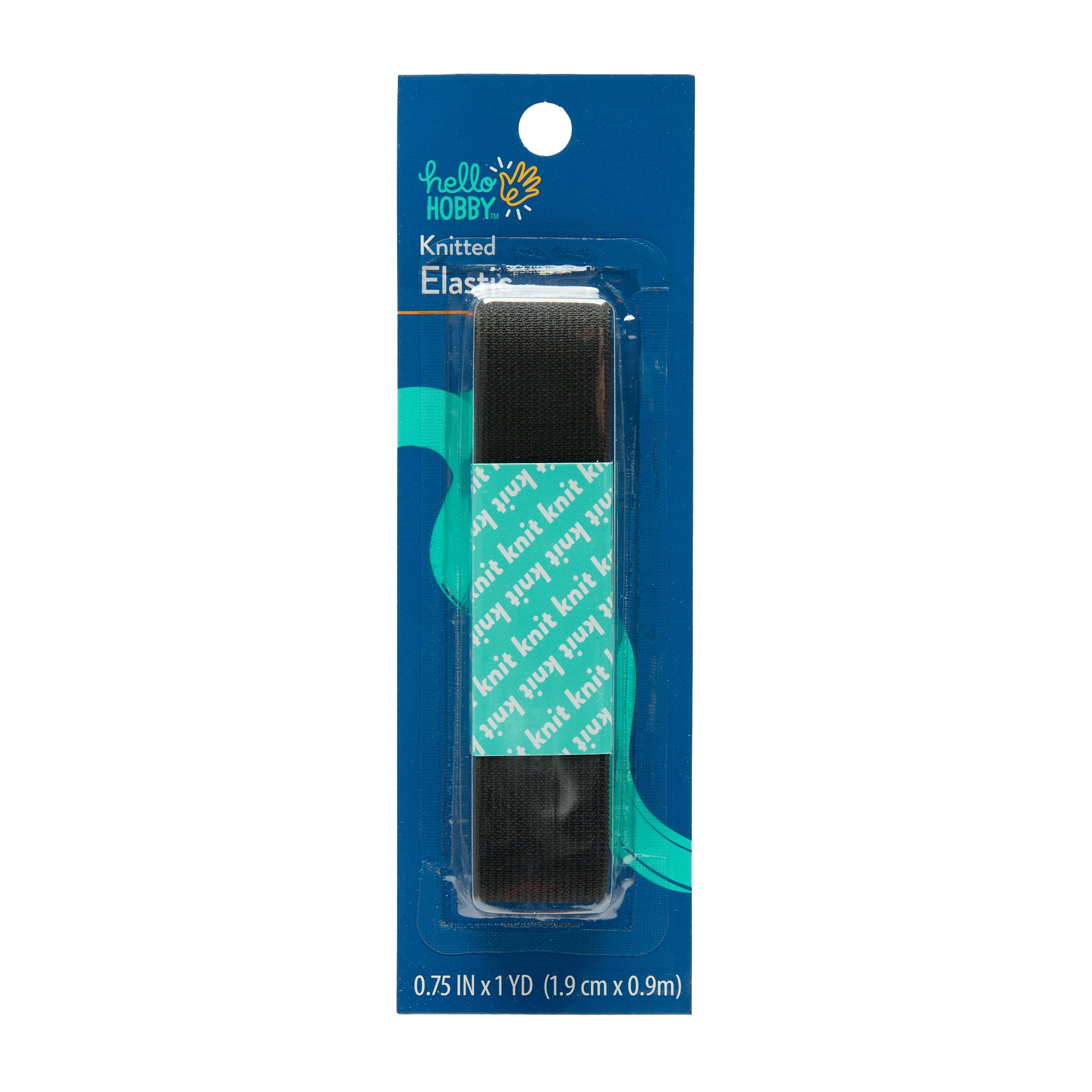 (8 pack) Hello Hobby Knitted Elastic, 3/4" x 1yd, Black