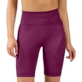 thumbnail image 5 of Yoga Shorts for Women 3D Cellulite Leggings Slim Move Cellulite Leggings Push-Up Sculpting Yoga Fitness Pants Workout Shorts Wine S, 5 of 5