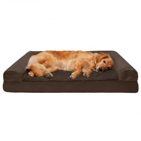 UPC: 0842229105995 | FurHaven Pet Products Plush & Suede Cooling Gel Memory Foam Sofa-Style Pet Bed for Dogs & Cats – Espresso  Jumbo