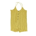 thumbnail image 1 of Hurley Womens Cross-Back Romper Jumpsuit, Yellow, Large, 1 of 2