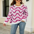 thumbnail image 2 of Pullovers Jacquard Contrasté pour Femmes en Tricot Ample, 2 of 5