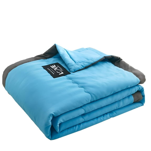 AUQ Weighted Blanket Home Textiles Blue Cotton Blanket Queen Size