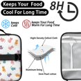 thumbnail image 4 of Multicolor Cat White Pattern Insulated Lunch Bag with Shoulder Strap and Bottle Holder,Bento School Lunch Bag Box,11x9.5x3.5 Inches, 4 of 5