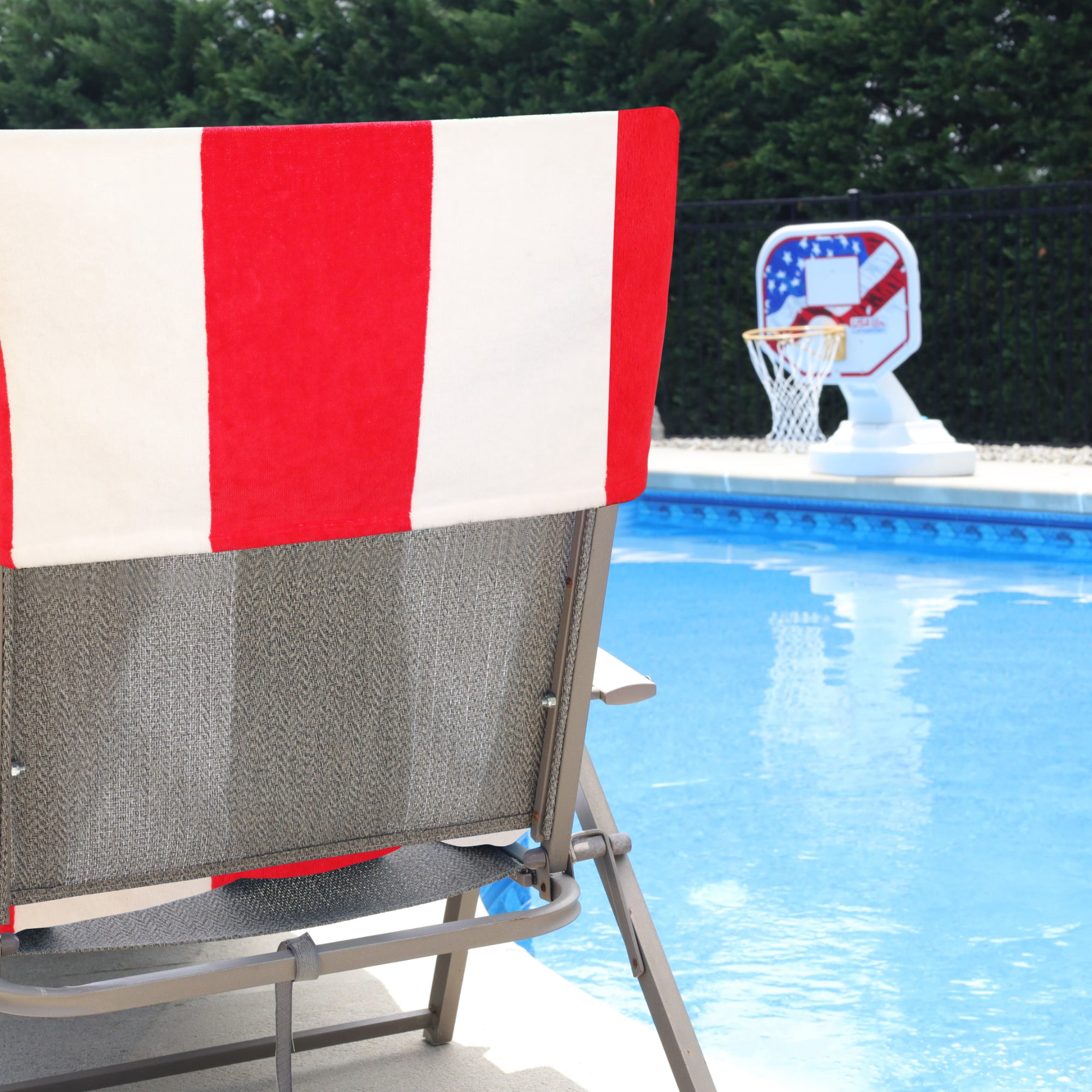 Cotton Green Stripe Standard Size Chaise Lounge Chair Cover by Superior