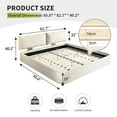 thumbnail image 2 of King Size Bed Frame with Adjustable Headboard, Chenille Upholstered Cloud Platform Bed Frame, Wide Solid Wood Slats & Metal, No Box Spring Needed, Beige, 2 of 11