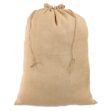 CleverDelights 18" x 24" Burlap Bags - 2 Pack - Natural Jute Burlap Drawstring Sacks
