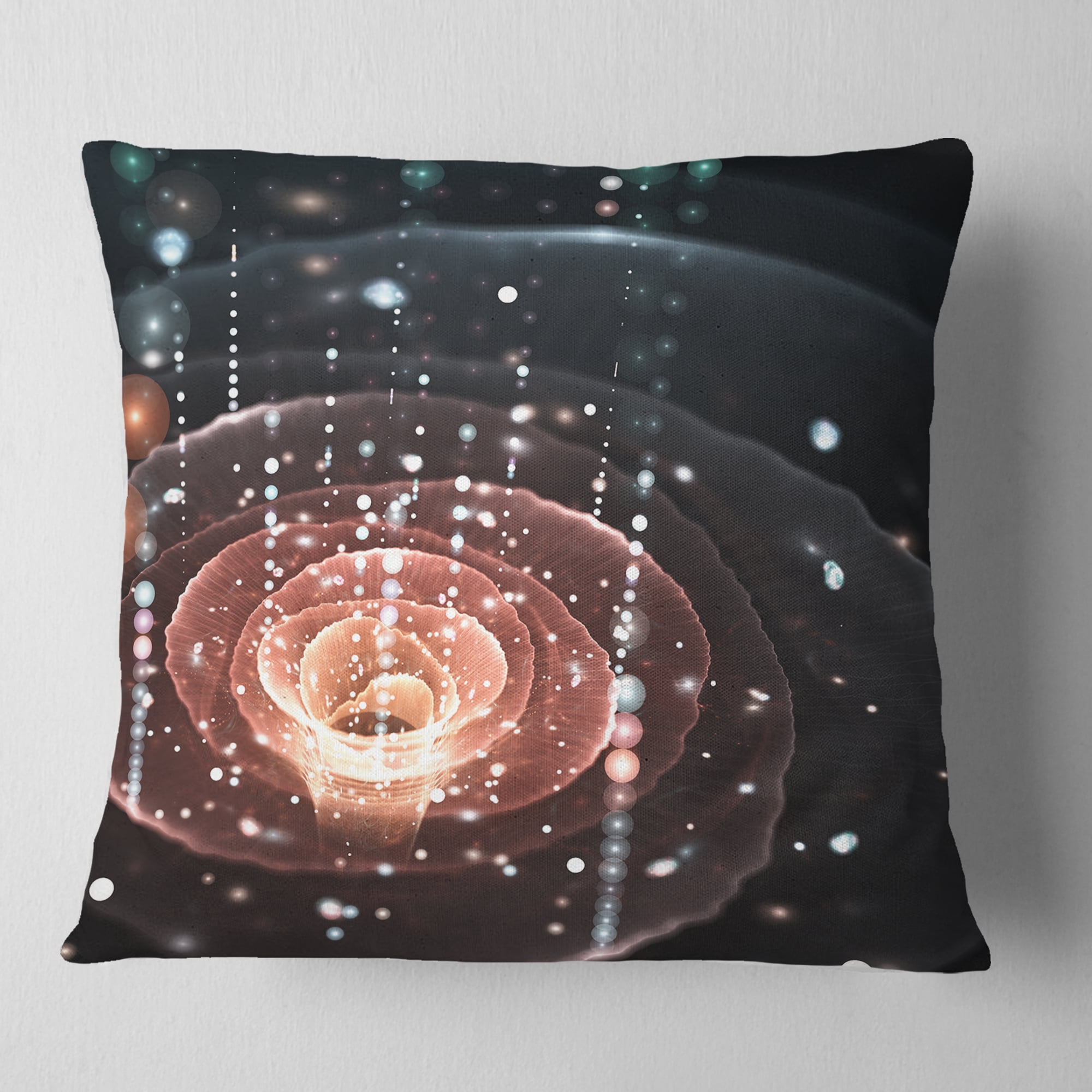 Designart Flowers with Rain Droplets - Floral Throw Pillow - 18x18