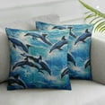 thumbnail image 3 of Killer Whale Orca Plush Pillowcase Square Throw Pillow Cover Soft Cushion Cover for Sofa Bedroom Car, 3 of 7
