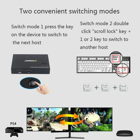 KVM HD USB Hub 4K HD Switch HD USB hub; 3D Box 2 Input 1 Output