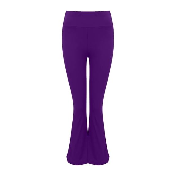 Women's Yoga Leggings, Solid Color Fashionable Casual High Waisted Sports Yoga Flared Pants