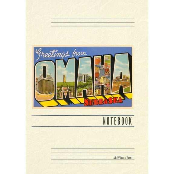 Vintage Lined Notebook Greetings from Omaha, (Paperback)