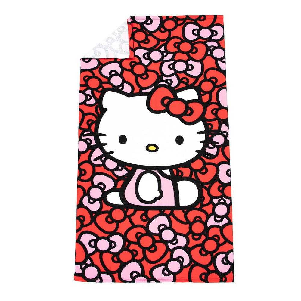 Hello Kitty Beach Towel 27x54 inches Red Super Soft Pool Bath
