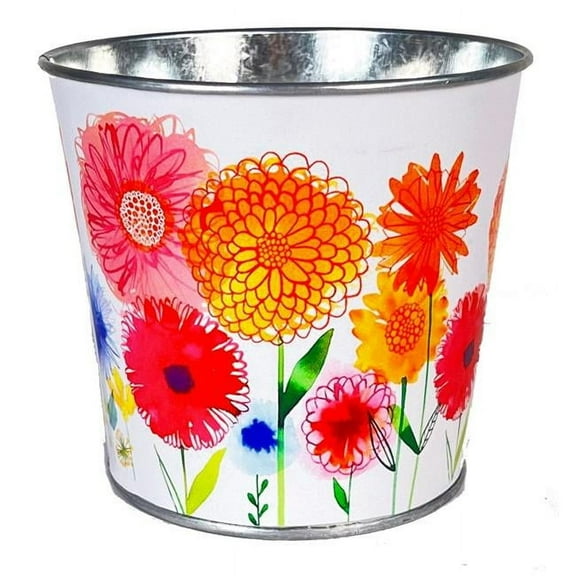 MDR Trading Inc. AI-GA3280MUL_Q01 White With Field Of Flowers Metal Bucket
