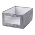 thumbnail image 1 of Yuarrent Caja de almacenamiento Contenedores de tienda de ahorro de espacio Manija duradera Ventana visual Cajas para el hogar Manta Ropa Almacenamiento y organización del hogar gris 2, 1 of 6