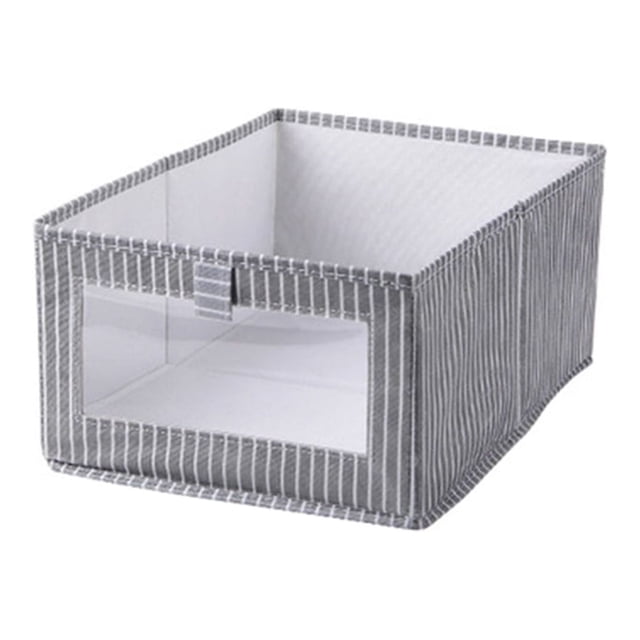 Yuarrent Caja de almacenamiento Contenedores de tienda de ahorro de espacio Manija duradera Ventana visual Cajas para el hogar Manta Ropa Almacenamiento y organización del hogar gris 2
