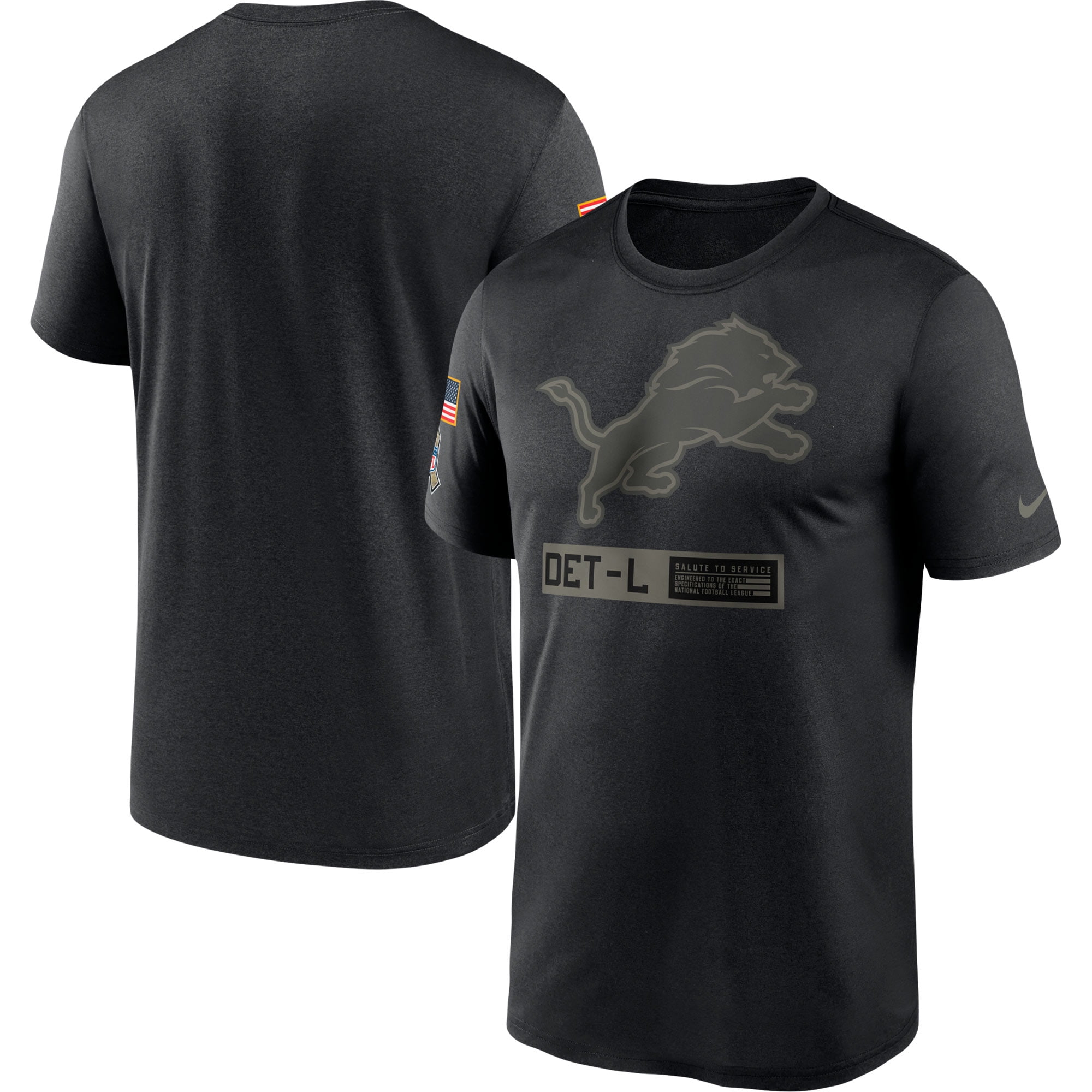 Detroit Lions Nike 2020 Salute To Service Team Logo Performance T Shirt Black Walmart Com Walmart Com