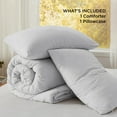 thumbnail image 3 of U by Bedsure 2 Pieces Twin Comforter Bedding Set, Light Grey Comforter Set for All Seasons, 1 Lightweight Prewashed Comforter and 1 Pillowcases,Twin,Oyster Mushroom, 3 of 7