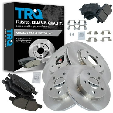 TRQ Premium Ceramic Brake Pad & Rotor Front & Rear Kit Fits Select Chevy Pontiac