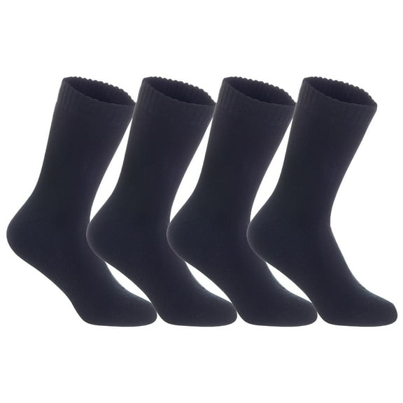 Lian LifeStyle Men's 4 Pairs Ultralight Breathable Wool Crew Socks. High Performance and Extra Comfortable LK0602 Size 6-9 Black