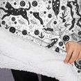 thumbnail image 3 of Oversized Wearable Blanket Hoodie,White Planet Cat Feather Pattern Sherpa Blanket Hoodie with Super Pockets,Super Warm Fuzzy Pullover for Women & Men, 3 of 6