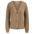 thumbnail image 1 of GRACE KARIN Women's Cable Knit Cardigan Long Sleeve V Neck Button Down Casual Sweater Coat, 1 of 8
