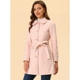 thumbnail image 3 of INSPIRE CHIC Manteau Long Élégant d'Hiver pour Femmes Col à Revers Rose TP, 3 of 6