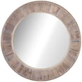 thumbnail image 2 of HOMCOM 31" Wood Wall Mirror, Round Mirror for Wall in Living Room, Bedroom, Rustic Brown, 2 of 9