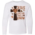 thumbnail image 3 of Inktastic Jesus Loves Me Christian Inspirational Long Sleeve Youth T-Shirt, 3 of 5