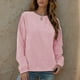 thumbnail image 5 of Sentuca - Camiseta de cuello redondo para mujer, manga larga, informal, color rosa, talla M, 5 of 6
