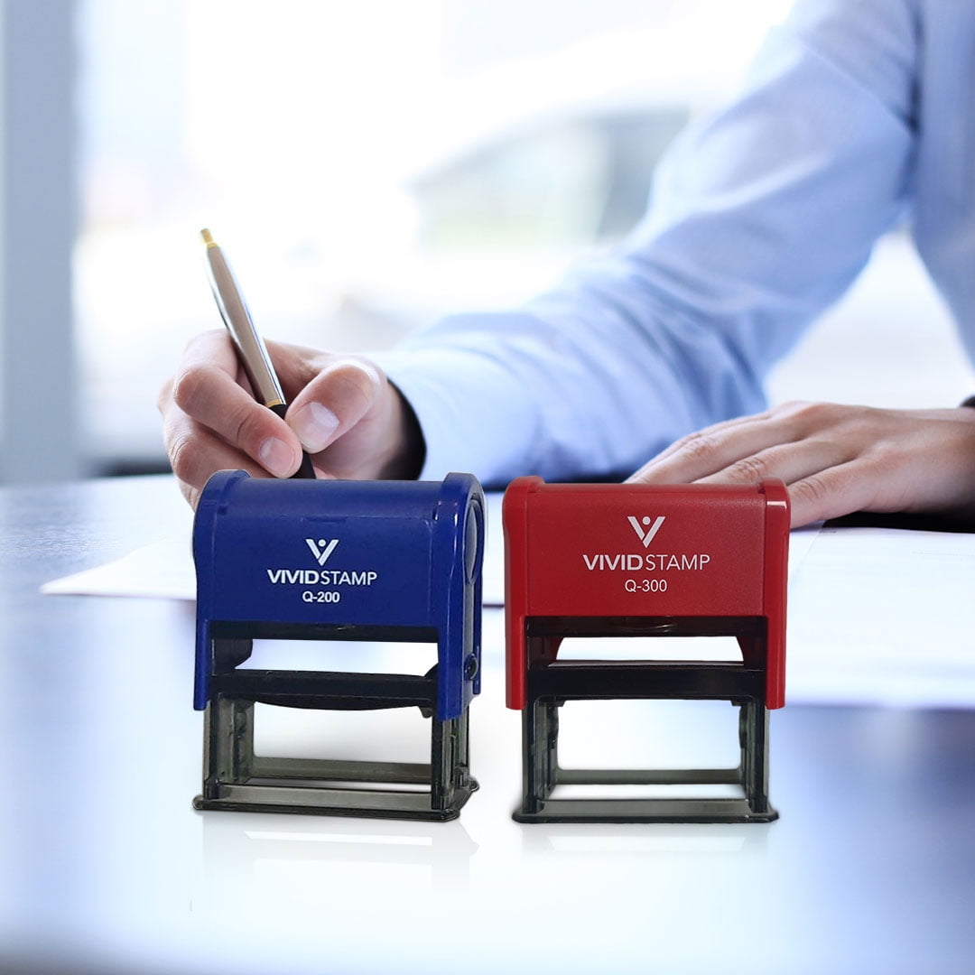 Vivid Stamp Muy Bien! Spanish School Self-Inking Rubber Stamps (Blue - Red Ink) - Q-400