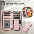 thumbnail image 4 of Nalacover for iPhone 11 6.1 inch Premium PU Leather Crossbody Case with Shoulder Strap & Wrist Strap,Shockproof Magnetic Flip Kickstand Credit Card Slots Zipper Wallet Phone Case,Rosegold, 4 of 12