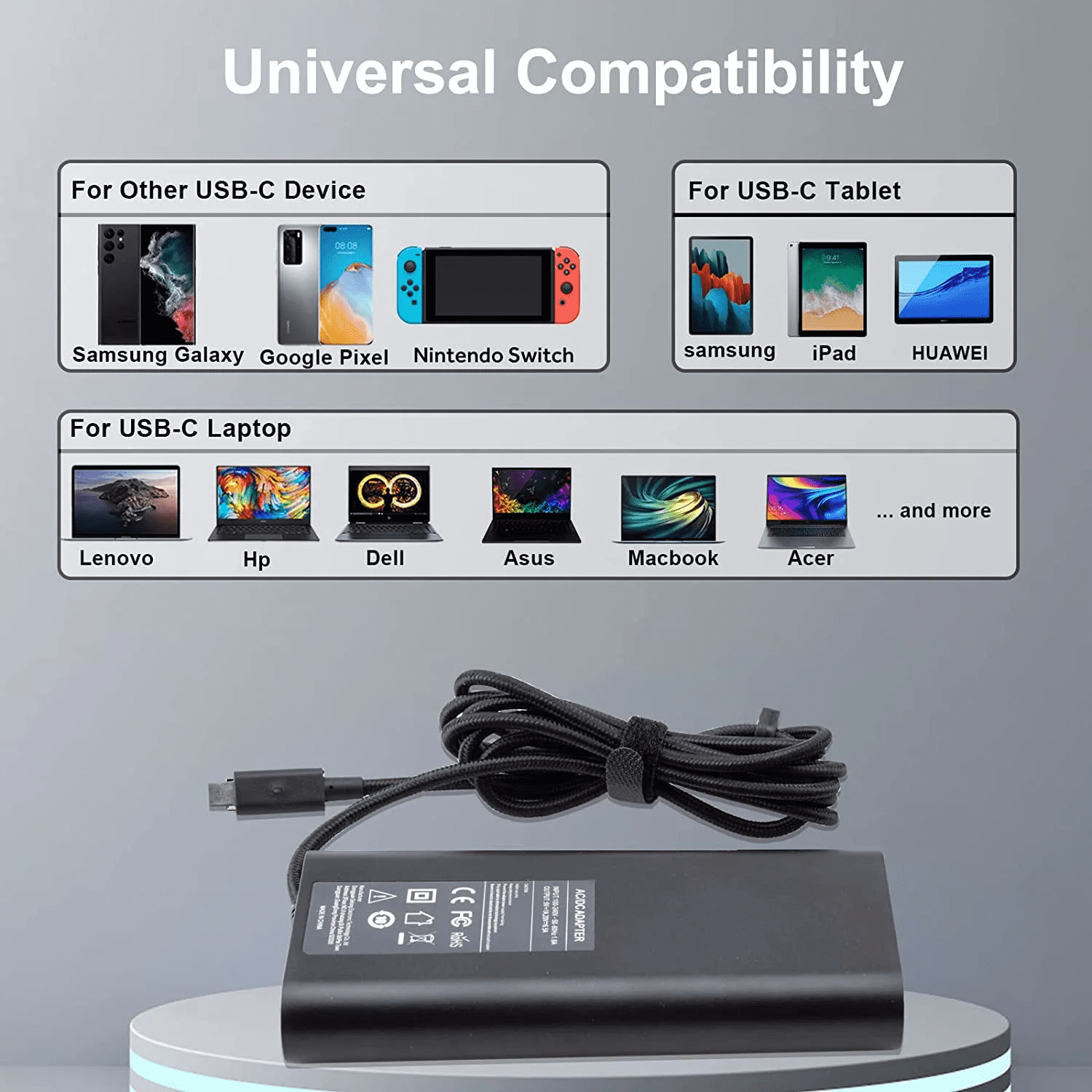 130W 20V 6.5A USB C Type C Laptop Charger for Dell XPS 15 17 9575 9500 9510 9520 9530 9700 9710 9720 Precision 5470 5480 5540 5550 5560 5570 5760 3550 3560 3570 2in1,Latitude 9410 9510 Laptop Pow