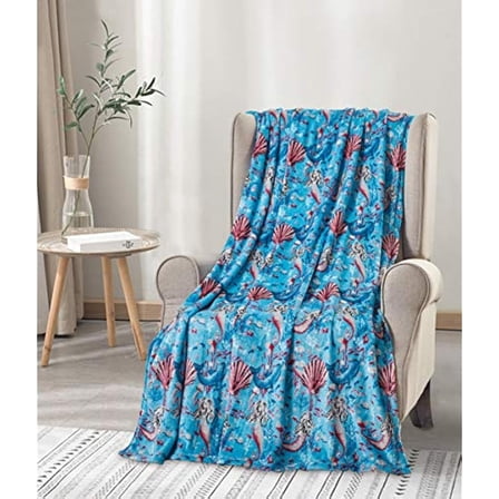 Under The Sea Collection by Décor&More Microplush Throw Blanket (50" x 60") - Mermaid Paradise