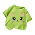 thumbnail image 3 of Toddler Shirts Kid Outerwear Graphic Round Neck Short Sleeve Tee Summer Casual Girls' Tops, Tees Light Green 5 Years-6 Years, 3 of 5