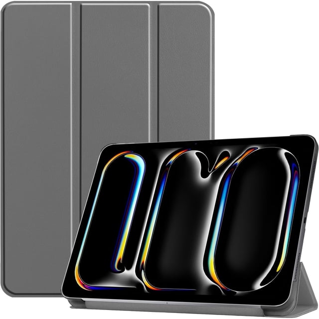 HCTian Étui pour Apple iPad Pro 11 2024 M4 5. Génération 11 Pouces Mince Étui Rigide de Protection avec Fonction Ouverte et Réveil et Sommeil