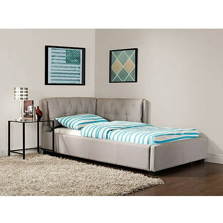 Tufted Lounge Reversible Twin Bed, Stone