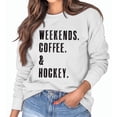 thumbnail image 1 of Sudadera informal de cuello redondo para mujer, de manga larga, holgada, con letras estampadas, color blanco, talla L, para primavera/otoño, 1 of 5