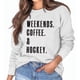 thumbnail image 1 of Sudadera informal de cuello redondo para mujer, de manga larga, holgada, con letras estampadas, color blanco, talla XL, para primavera/otoño, 1 of 5