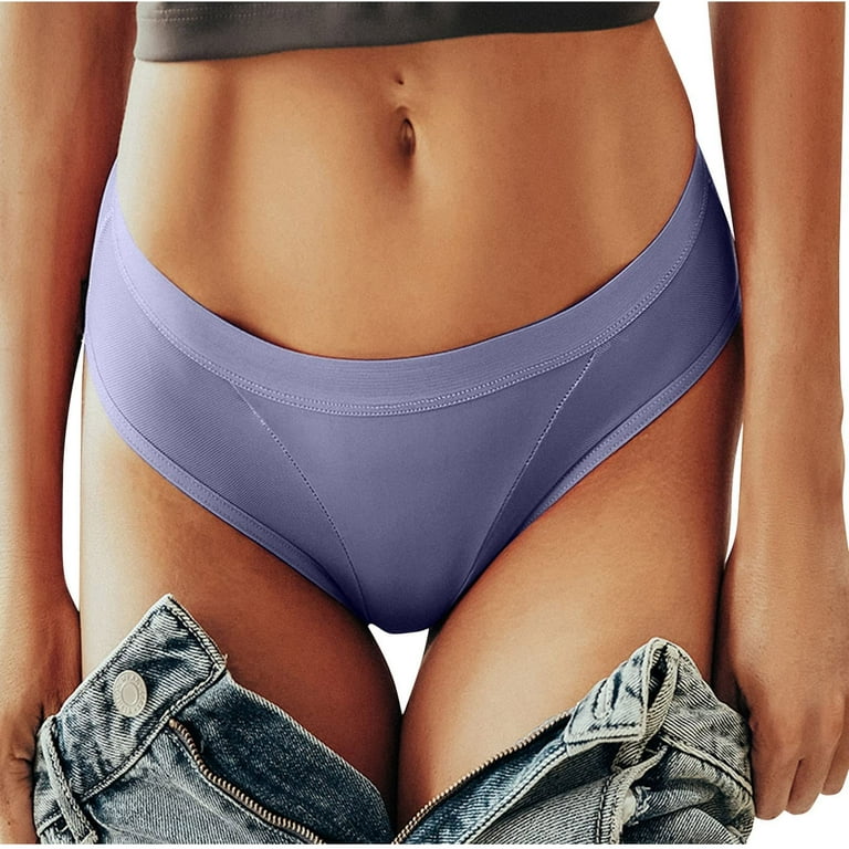 QIPOPIQ Underwear for Women Plus Size Solid Cotton Stretch Sexy Lingerie  Briefs Panties