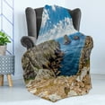 thumbnail image 4 of Landscape Soft Flannel Fleece Blanket, Cliff of Pointe de Pen Hir at Brittany Region France Image Art Print, Cozy Plush for Indoor and Outdoor Use, 50" x 70", Sea Blue and Multicolor, by Ambesonne, 4 of 5