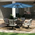 thumbnail image 5 of HARBOURSIDE 11ft Solar-Powered Outdoor Umbrella with LED Lights - 13 Solar LED Bulbs, Heavy Duty Base & Sand Bag for Patio/Garden/Poolside, Waterproof UV-Resistant Sun Shade Canopy,Navy, 5 of 7