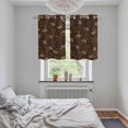 thumbnail image 4 of Brown Floral Kitchen Curtains Window Panels, Vintage Spring Botanical Flowers Insulated Window Treatment Curtain, Grommet Curtains for Bedroom/Living Room/Bathroom, 2 Piece 27.5"Wx39"L, 4 of 8