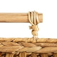 thumbnail image 6 of Household Essentials Handwoven Water Hyacinth Rectangular Tray Set with Wood Handles, Natural, Set of 2, 6 of 8